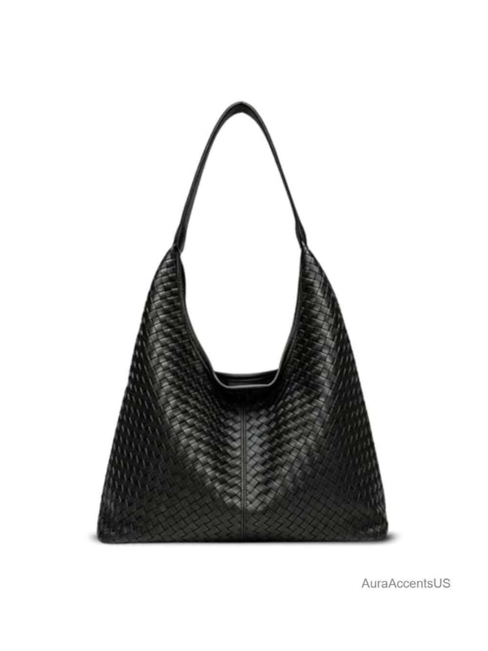 Woven Textured Vegan Leather Hobo Tote Bag Large Slouchy Purse for Women